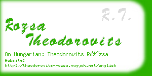 rozsa theodorovits business card